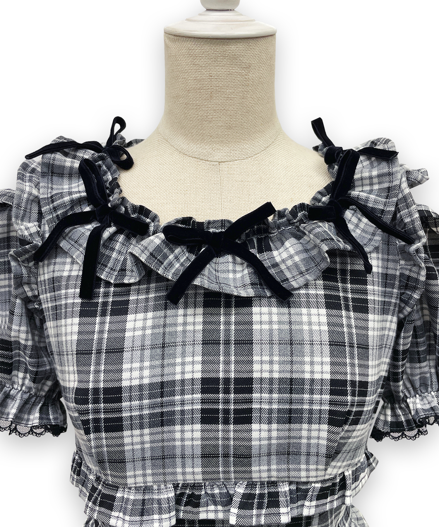 ベロアリボンスクエアネックワンピース