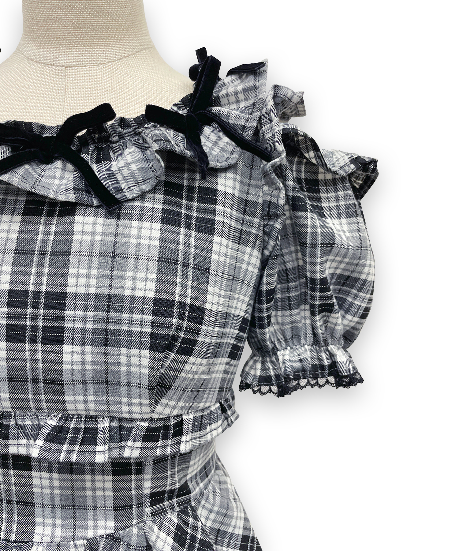 ベロアリボンスクエアネックワンピース