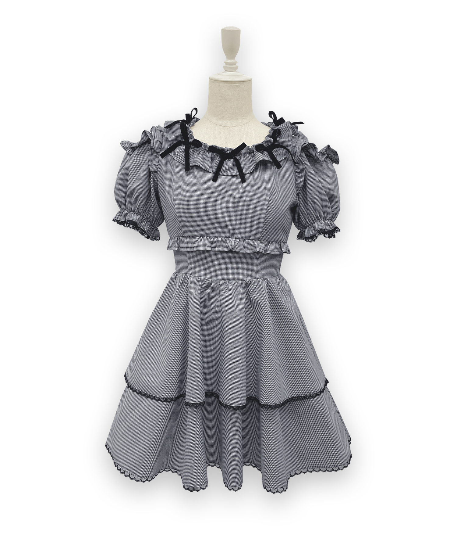 ベロアリボンスクエアネックワンピース