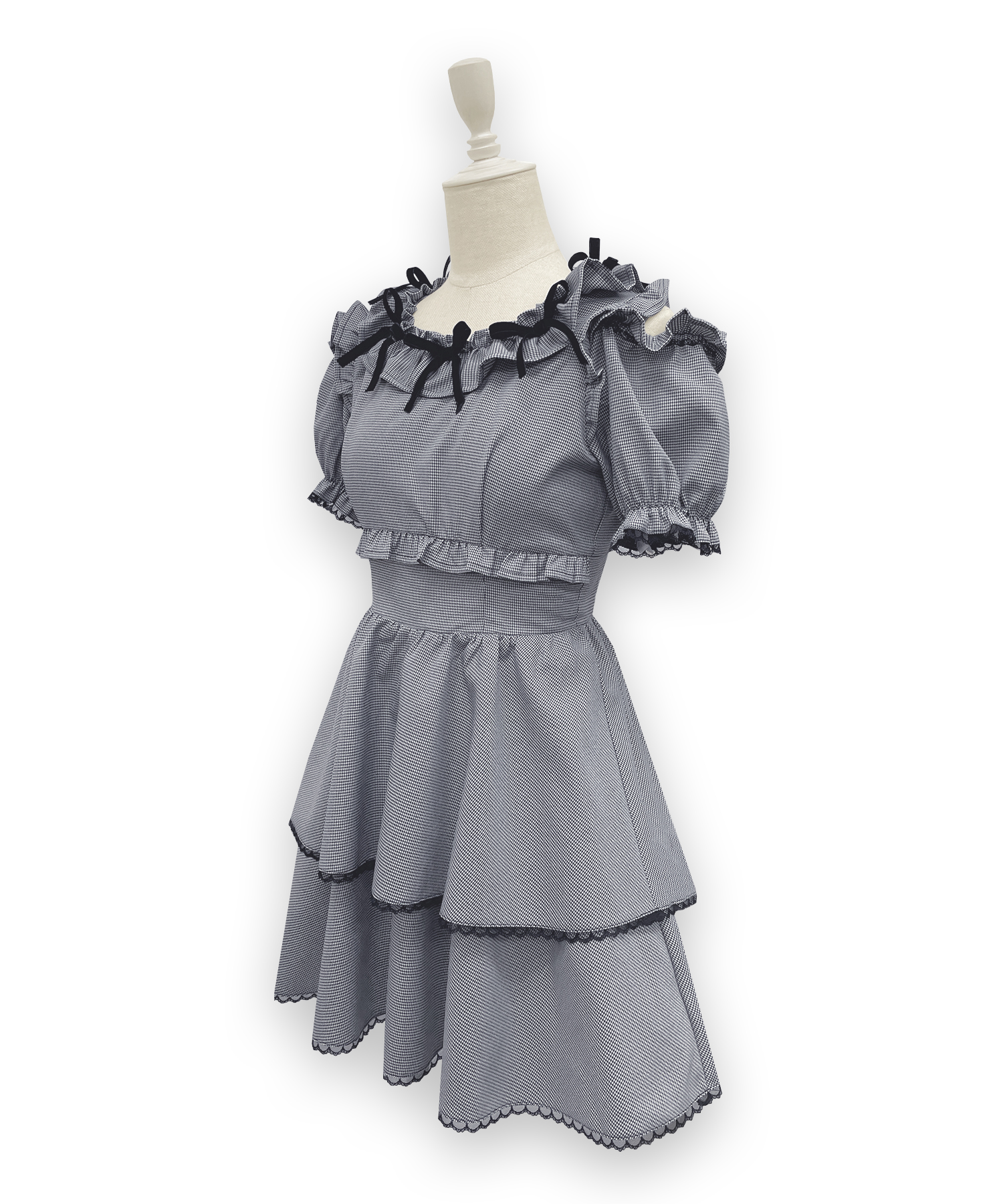 ベロアリボンスクエアネックワンピース