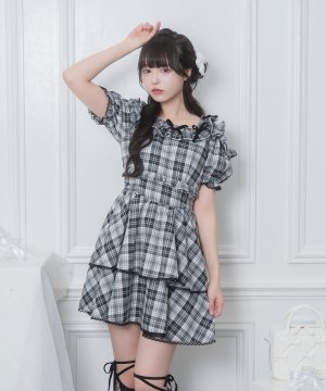 ベロアリボンスクエアネックワンピース