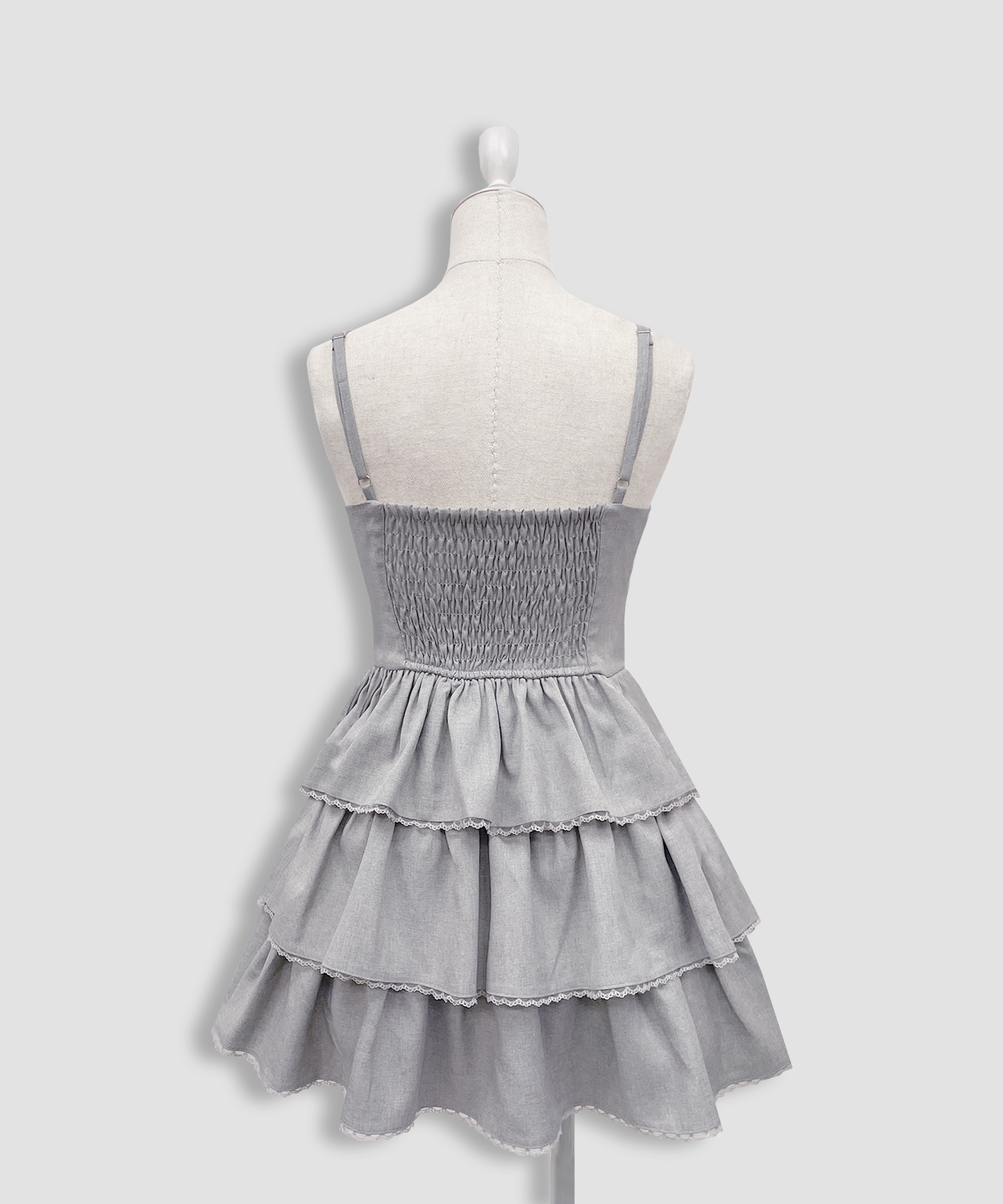 リボンロゴチャーム3段フリルジャンスカ