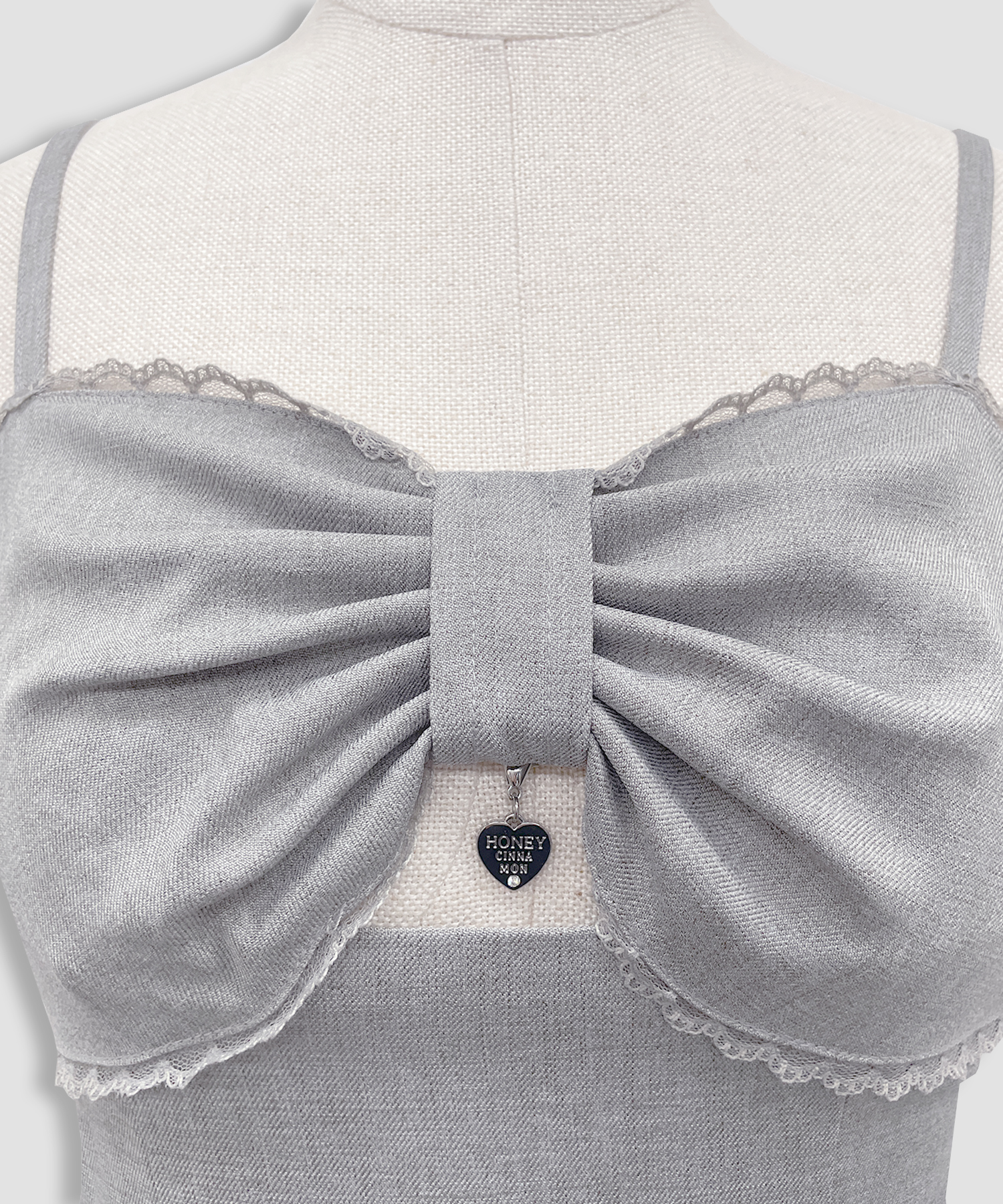 リボンロゴチャーム3段フリルジャンスカ