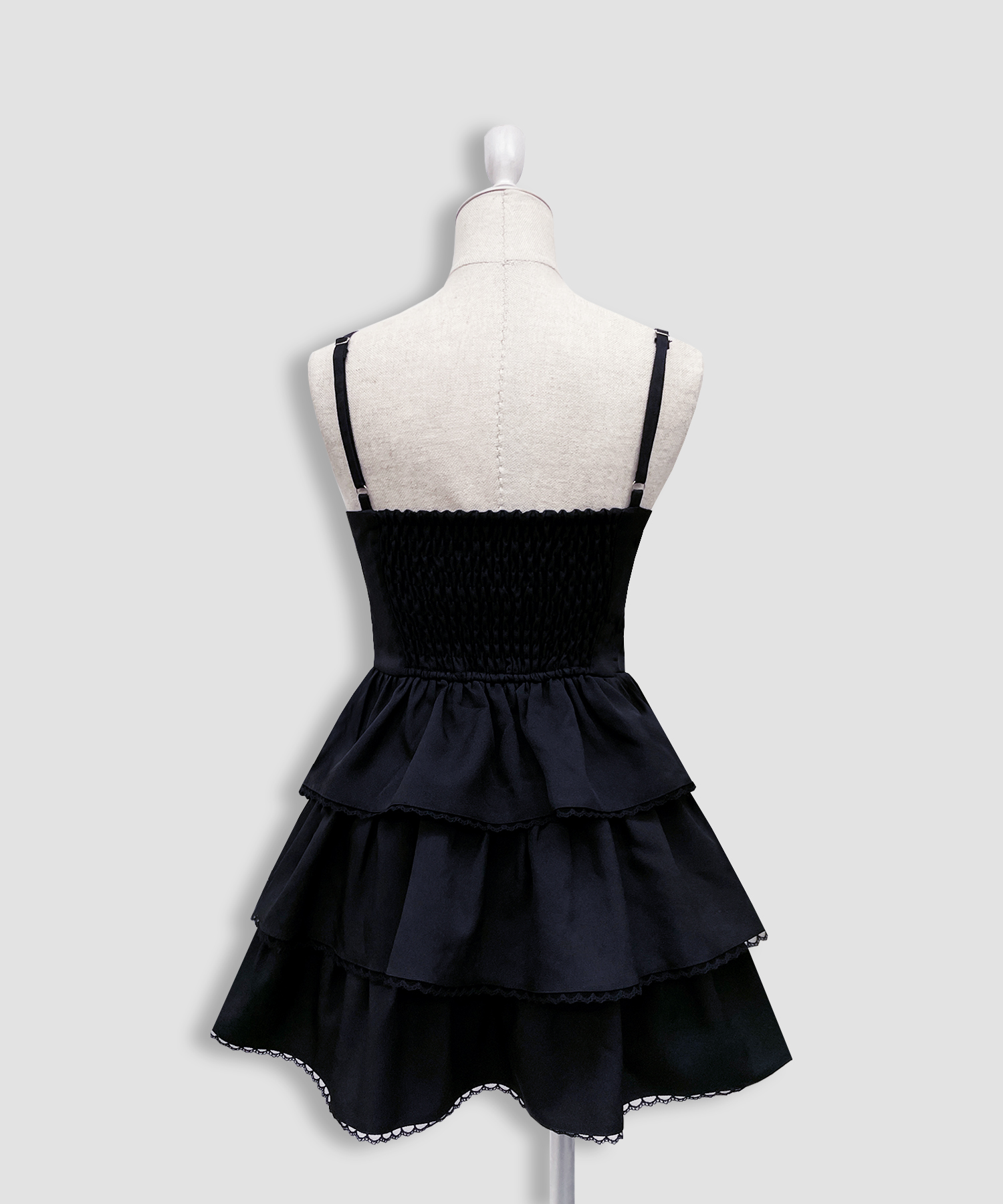 リボンロゴチャーム3段フリルジャンスカ