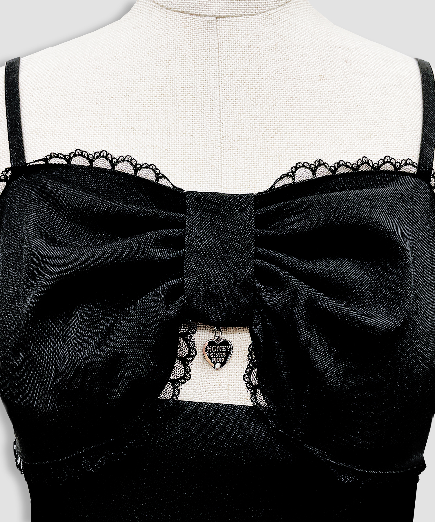 リボンロゴチャーム3段フリルジャンスカ