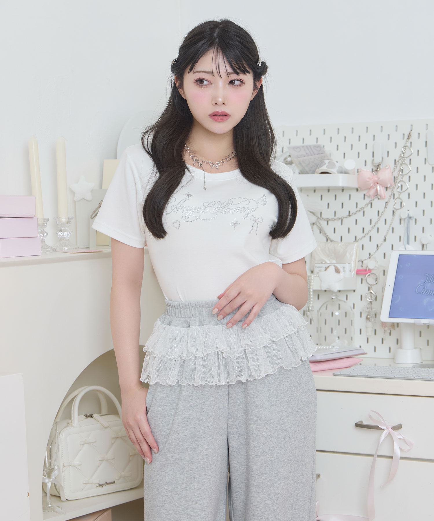 FICTION TOKYO フリルスウェットパンツ グレー フリルスウェットパンツ /Frill Sweat Pants | FICTION TOKYO