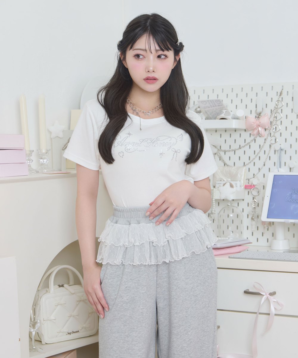 チュールフリルスウェットパンツ