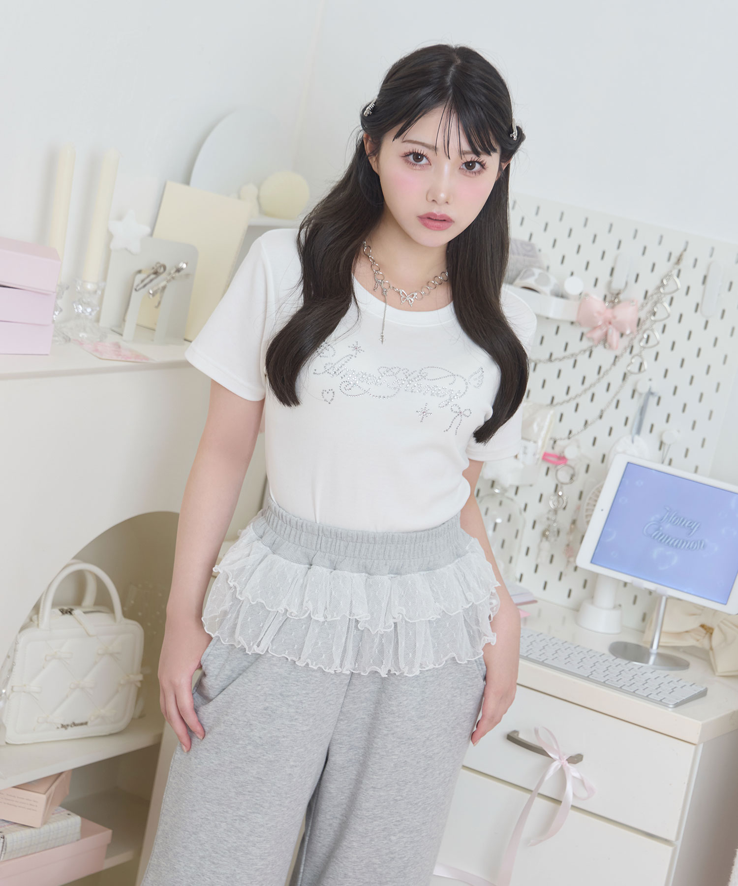 FICTION TOKYO フリルスウェットパンツ グレー フリルスウェットパンツ /Frill Sweat Pants | FICTION TOKYO