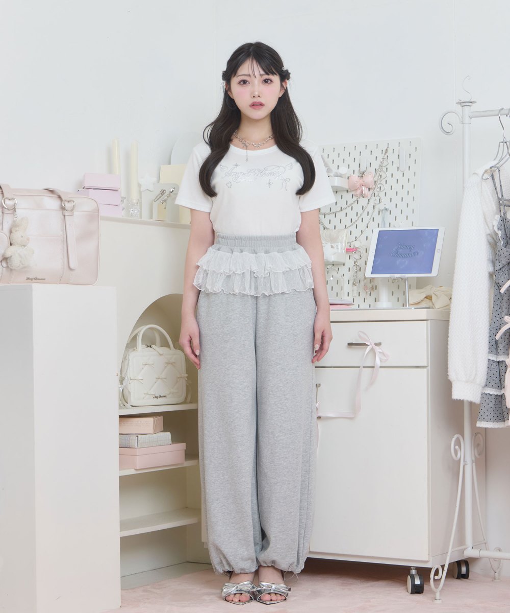 チュールフリルスウェットパンツ
