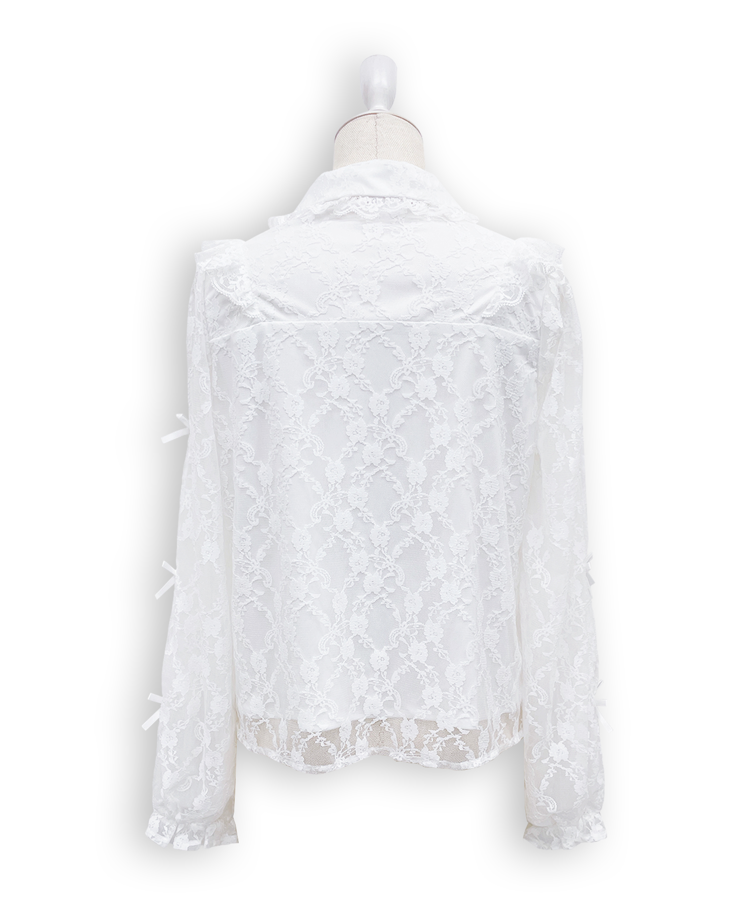 袖リボンレースブラウス