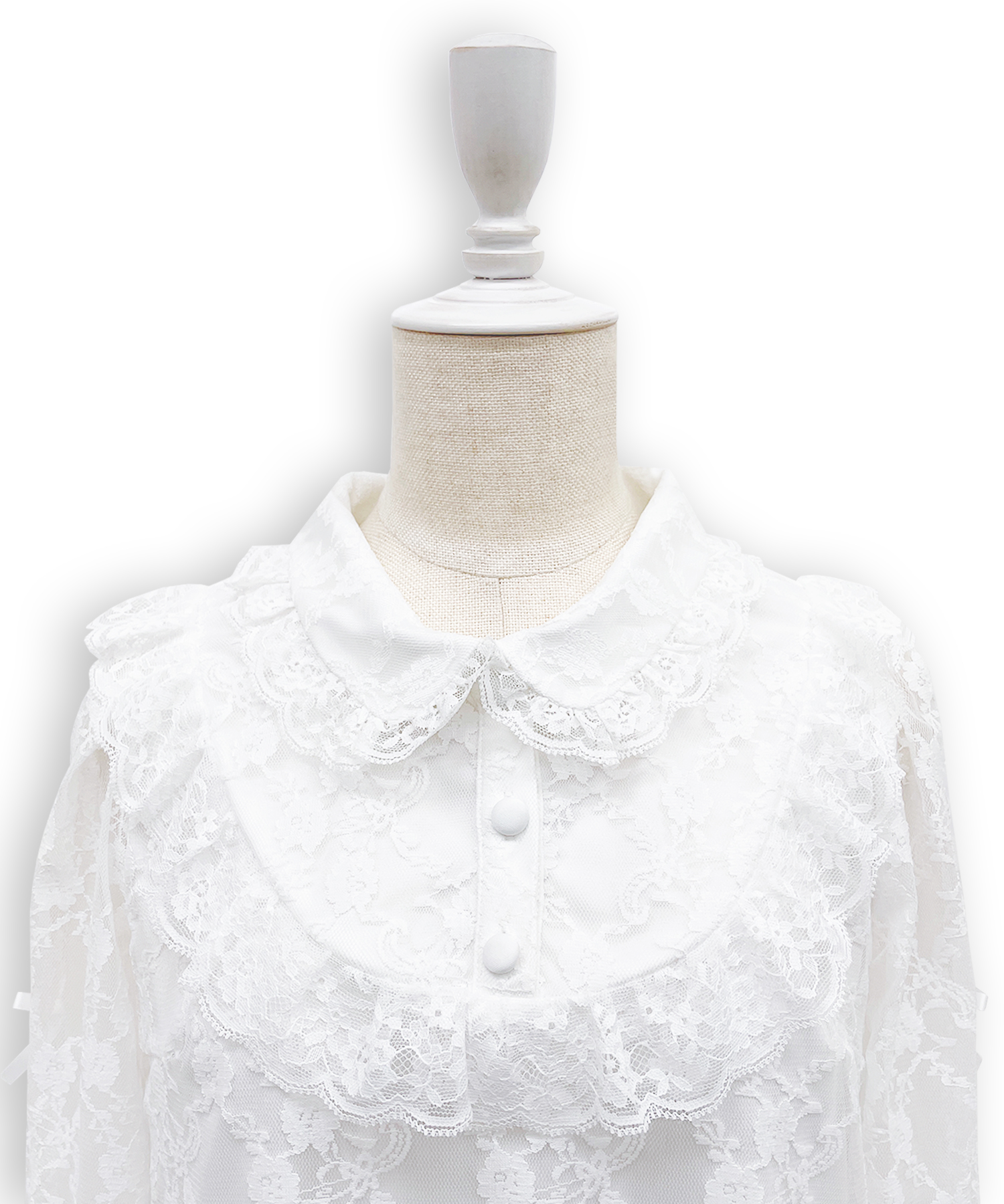 袖リボンレースブラウス