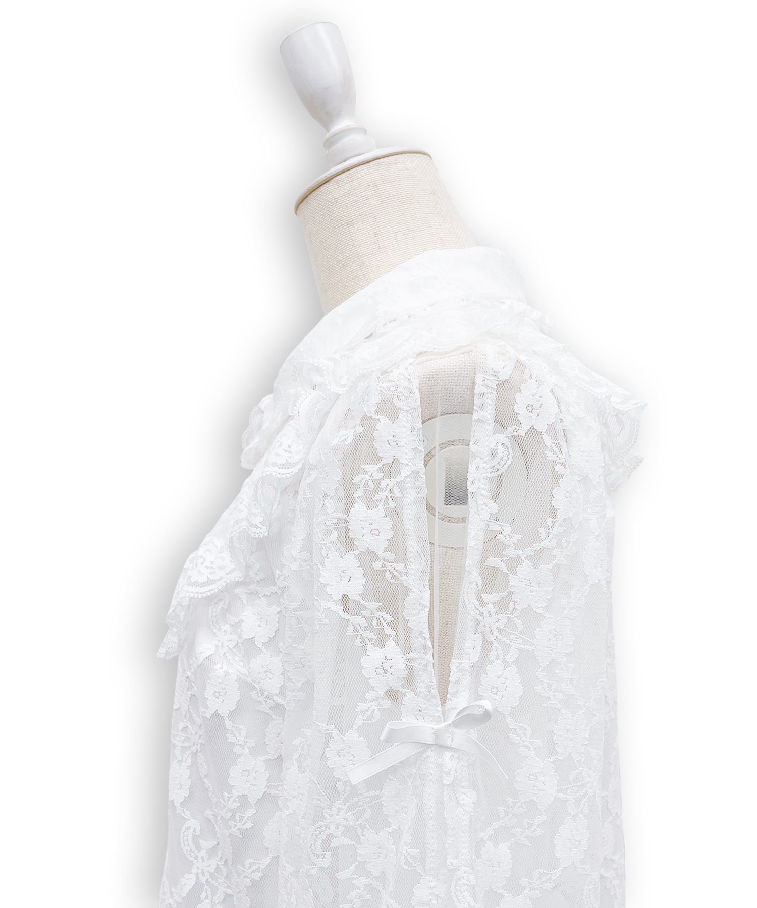 袖リボンレースブラウス