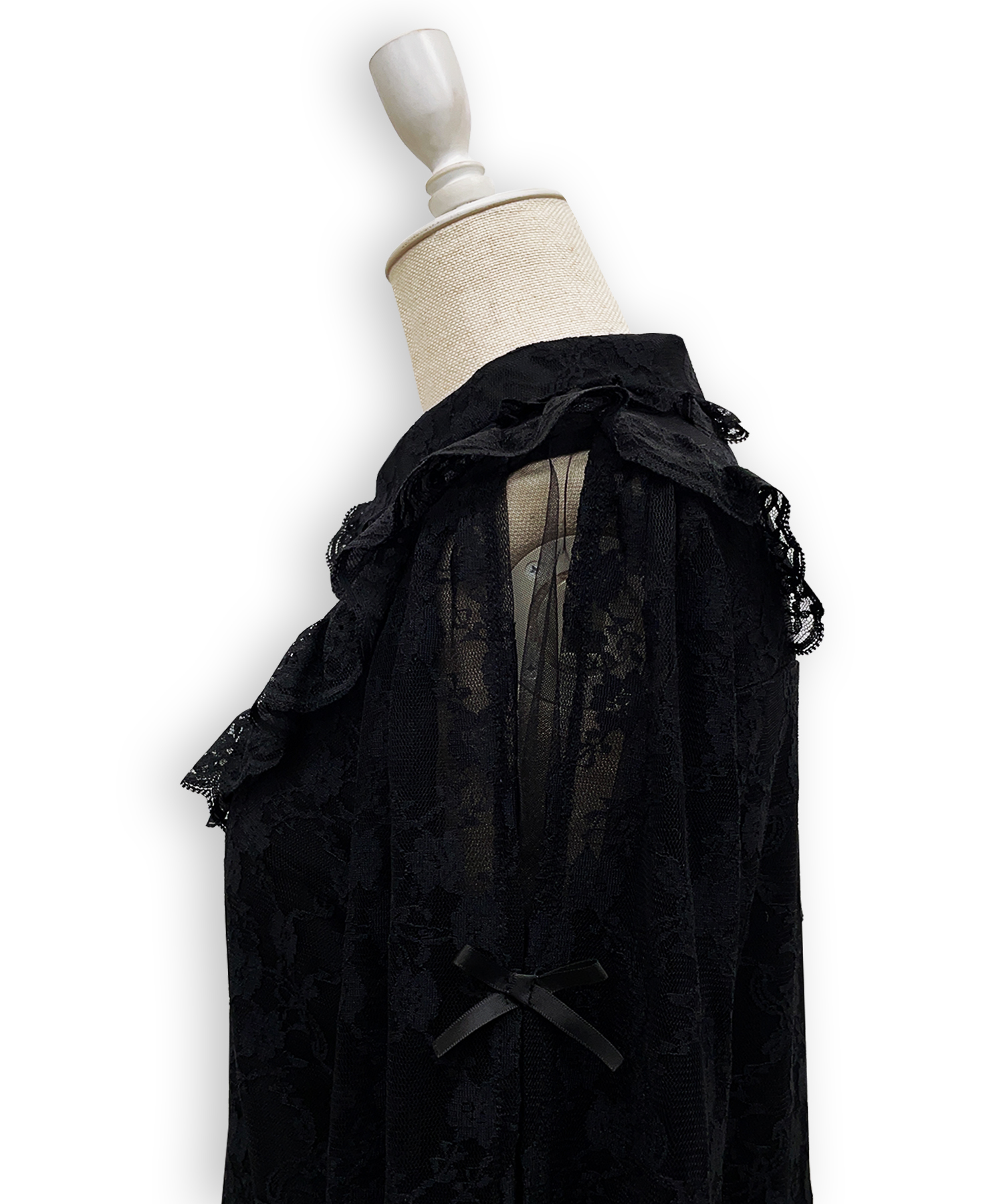 袖リボンレースブラウス