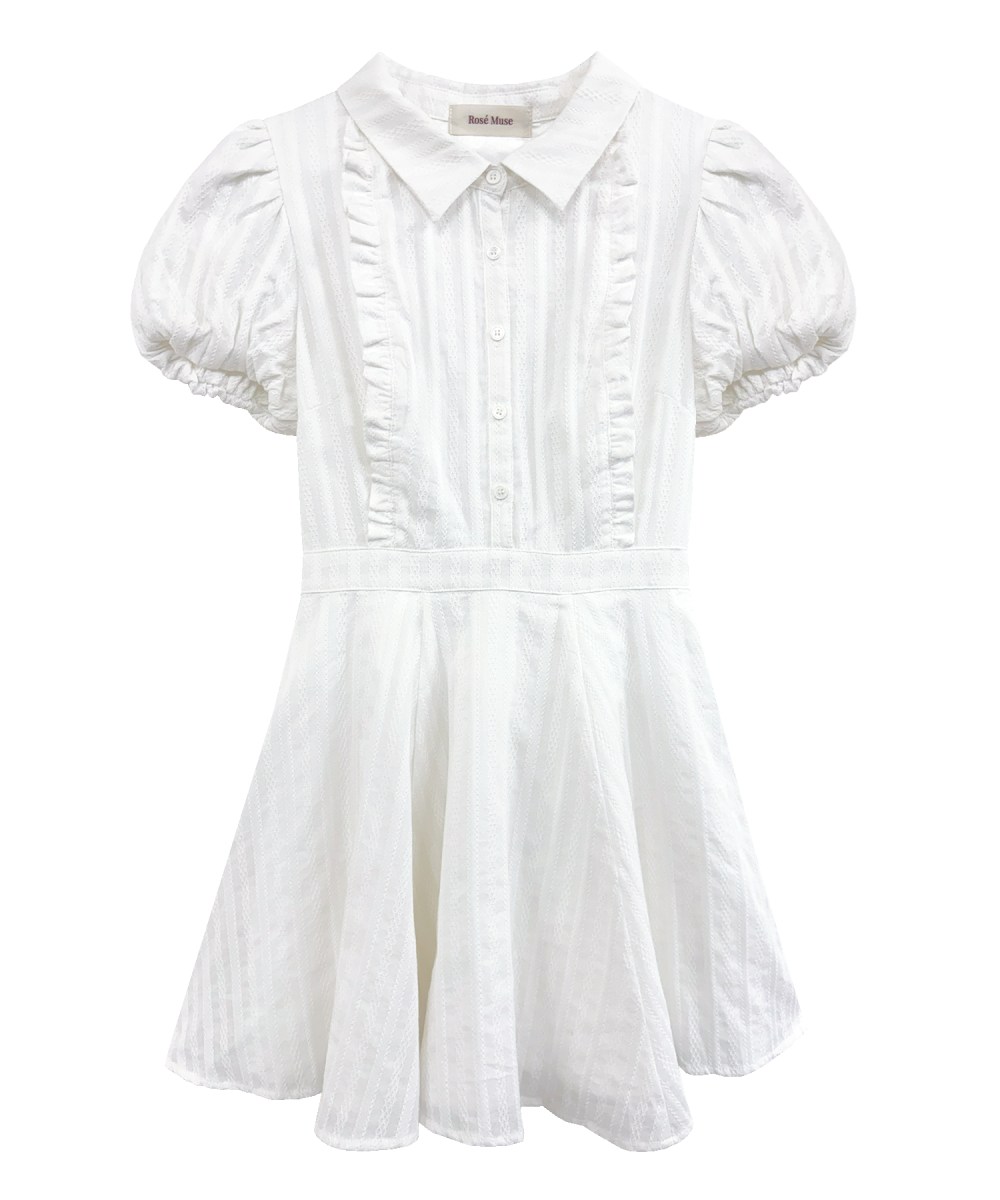 cotton lace flare mini onepiece