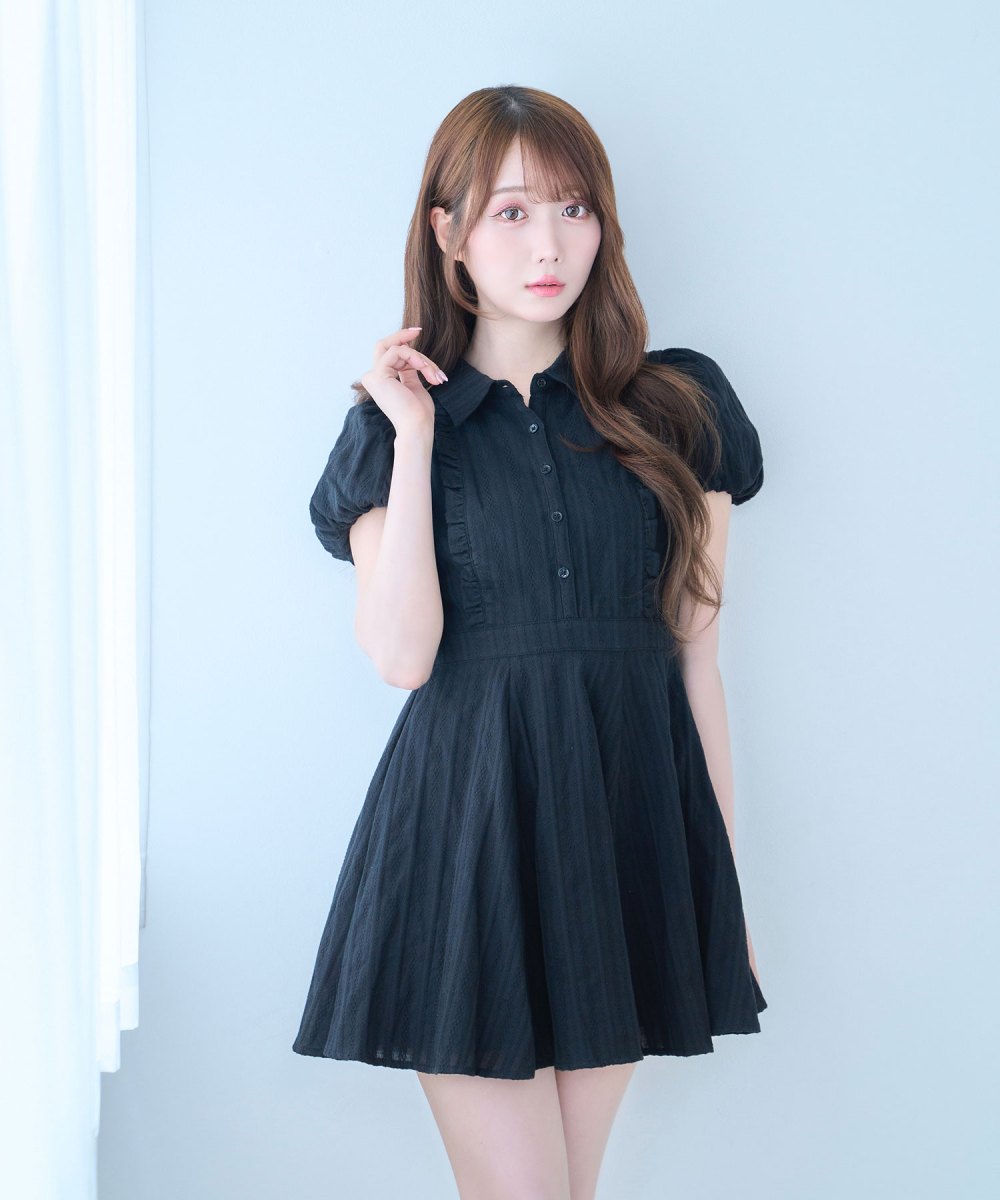 cotton lace flare mini onepiece
