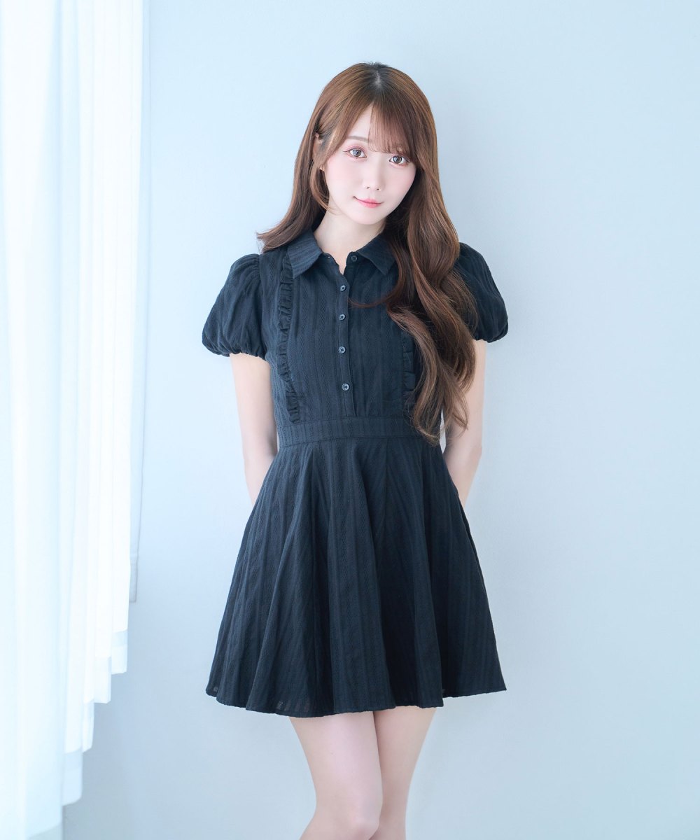 cotton lace flare mini onepiece