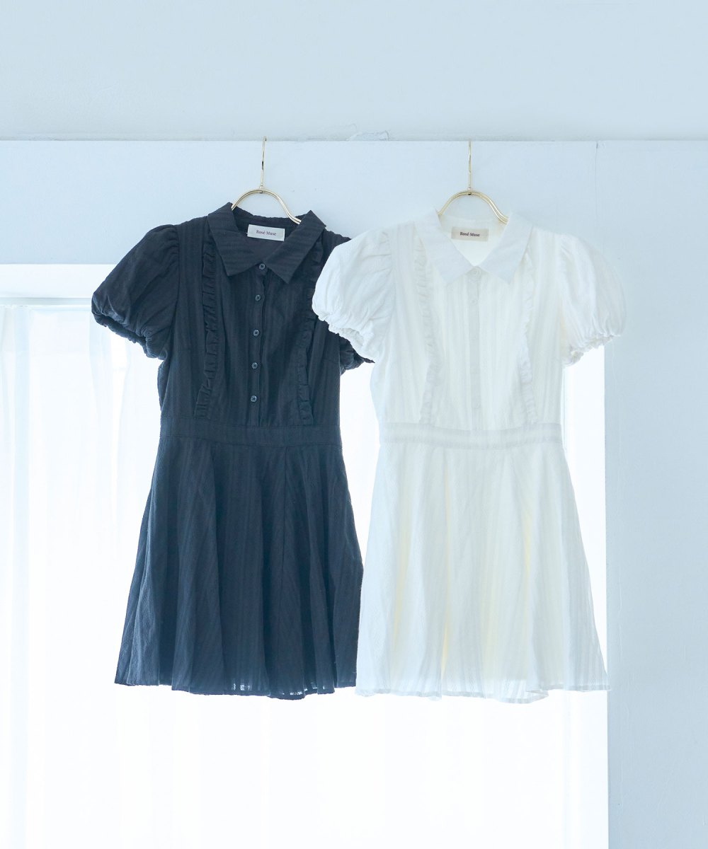 cotton lace flare mini onepiece