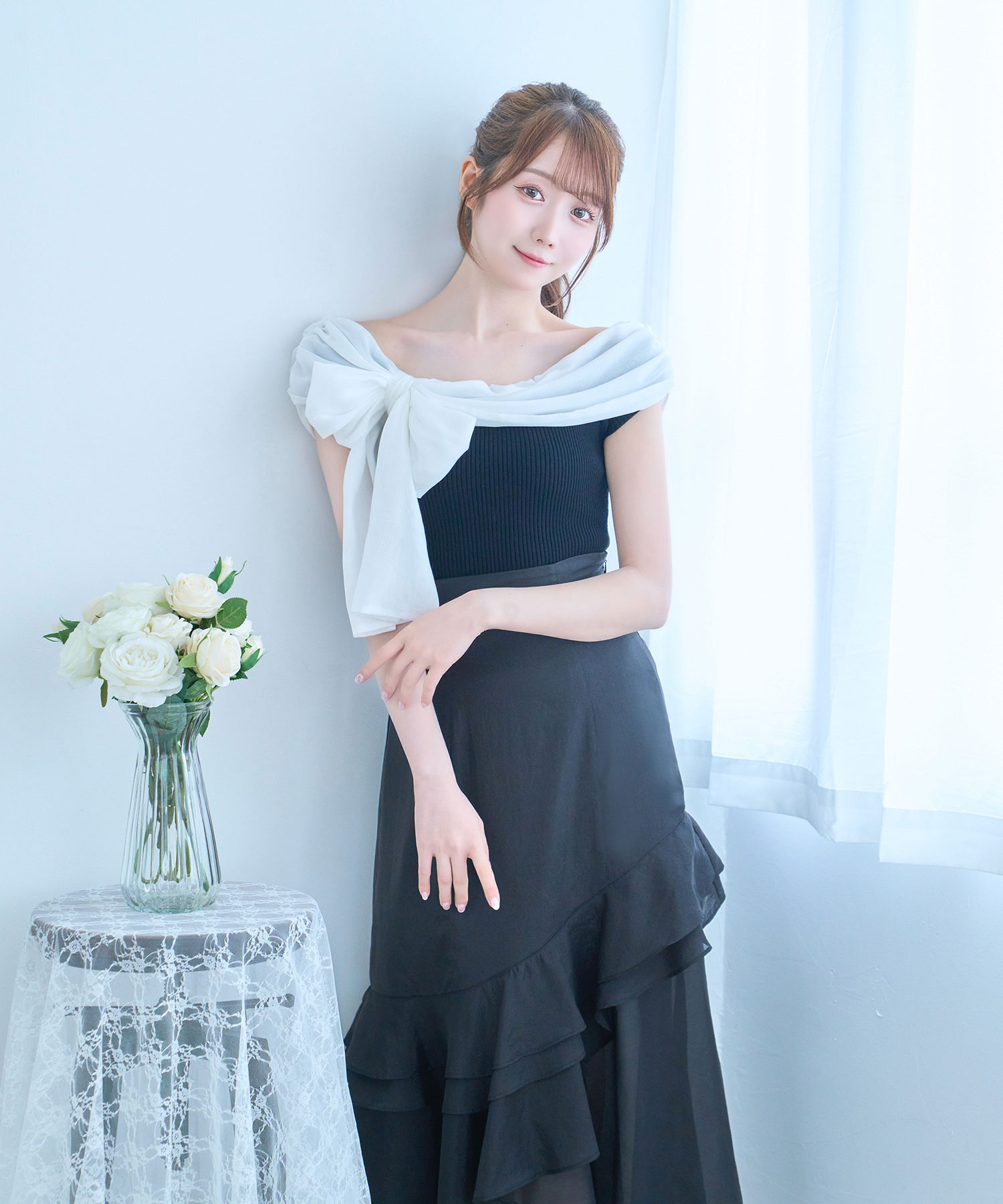 Airly ribbon off shoulder tops