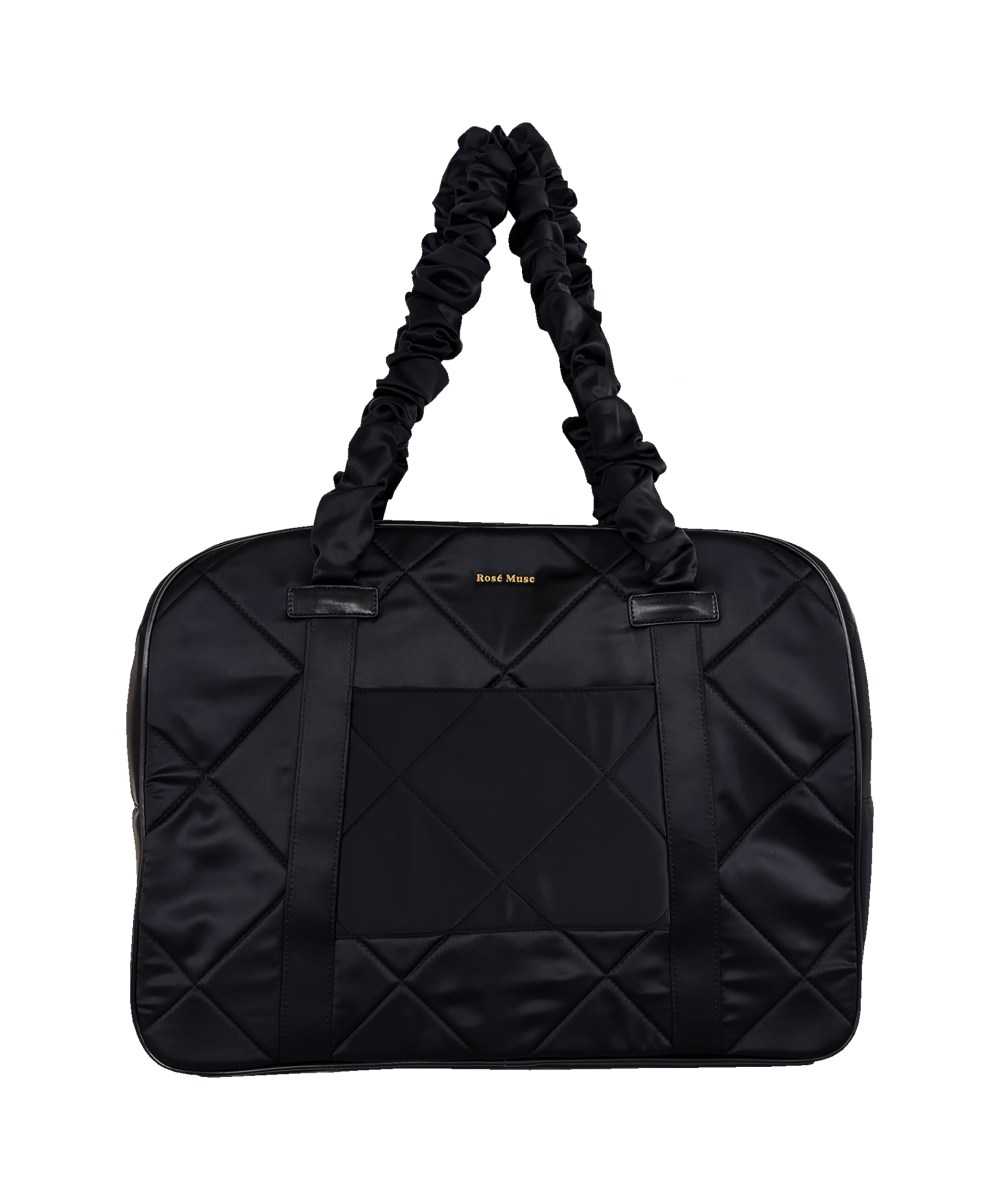 satin traveling boston bag