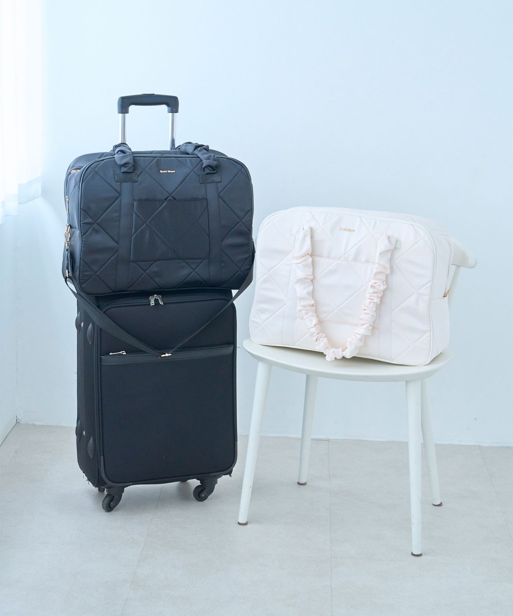 satin traveling boston bag