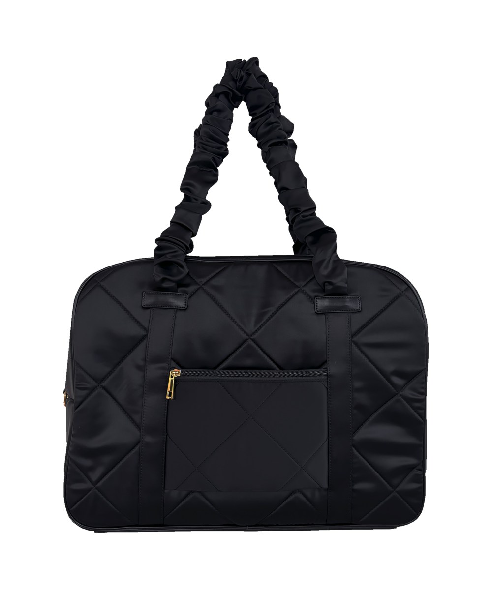 satin traveling boston bag