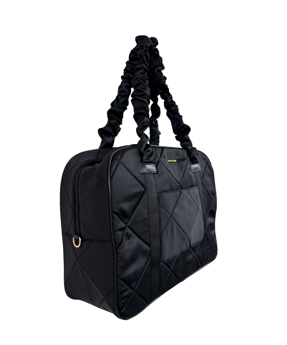 satin traveling boston bag