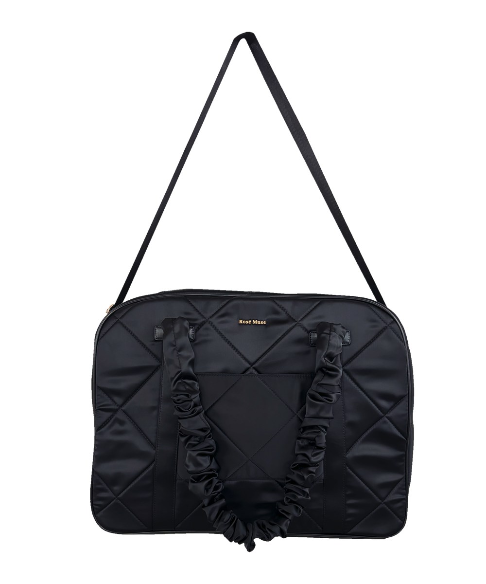 satin traveling boston bag