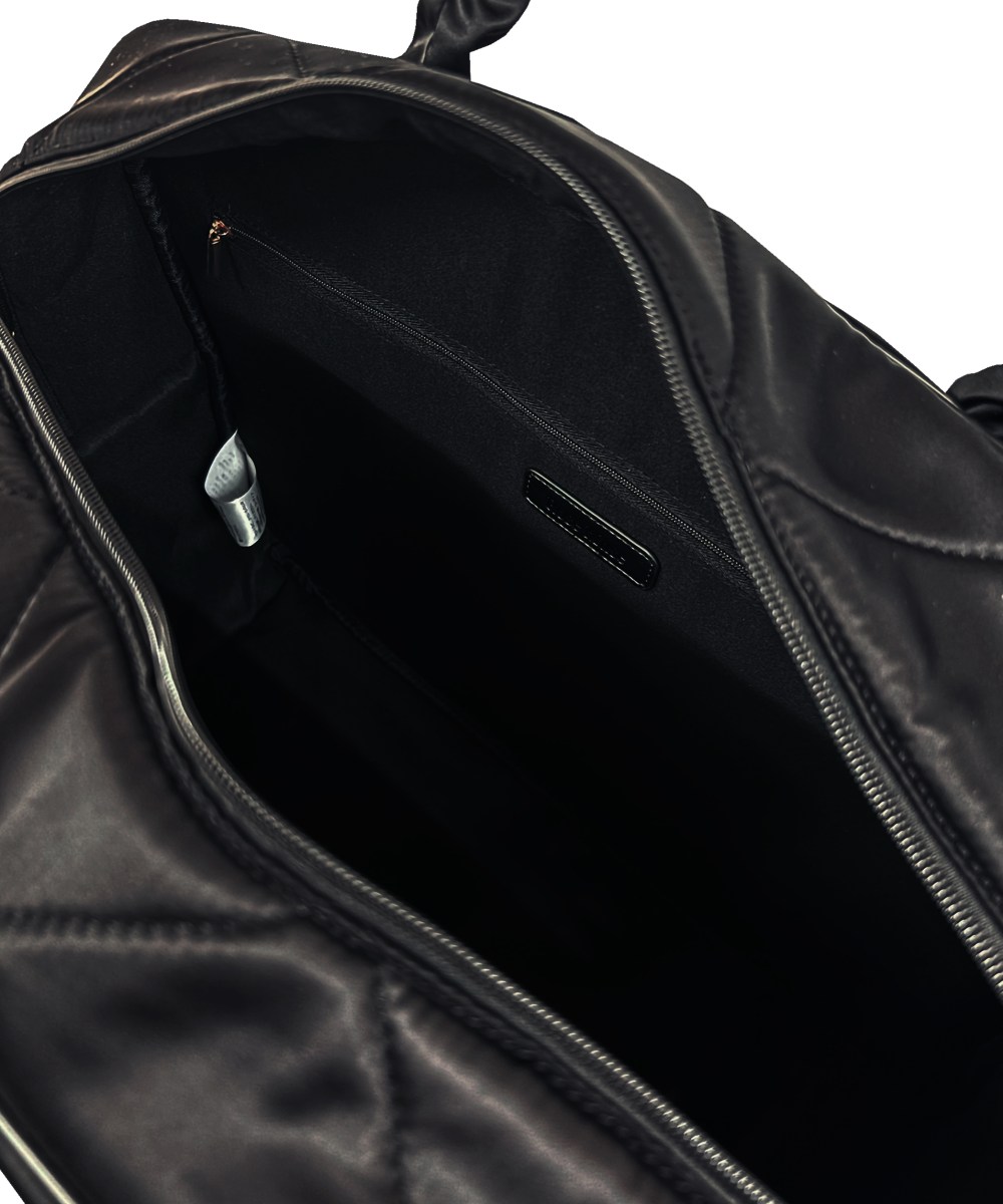 satin traveling boston bag