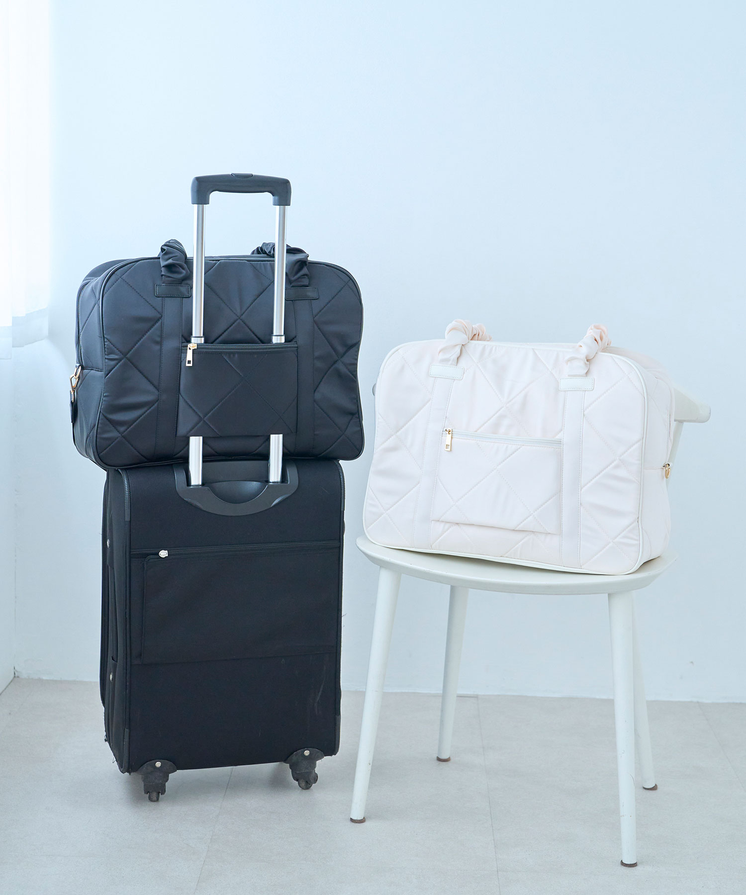 S*様 ロゼミューズ satin traveling boston bag ピン satin traveling boston bag – BUNNY APARTMENT