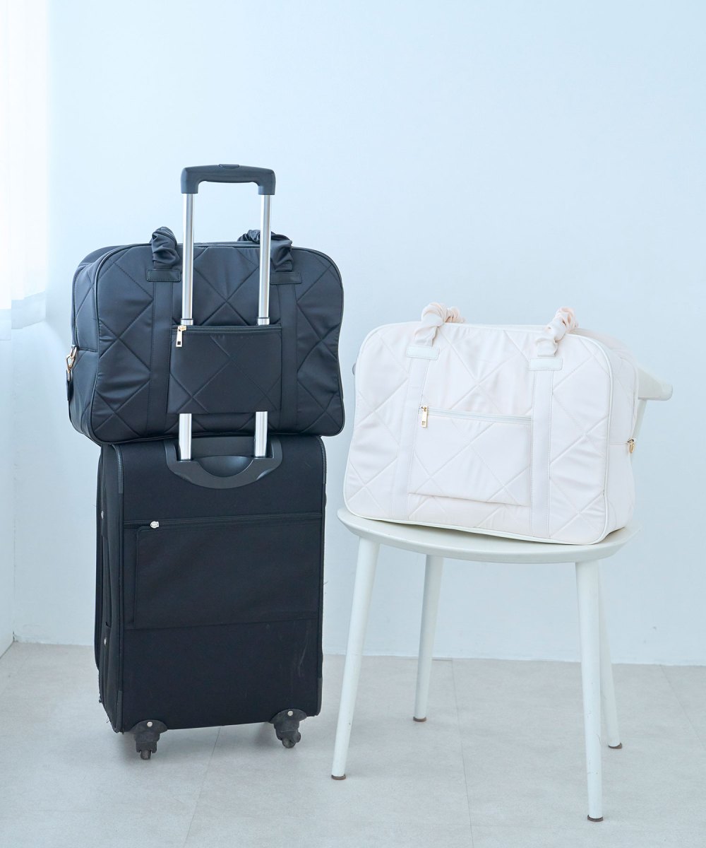 satin traveling boston bag