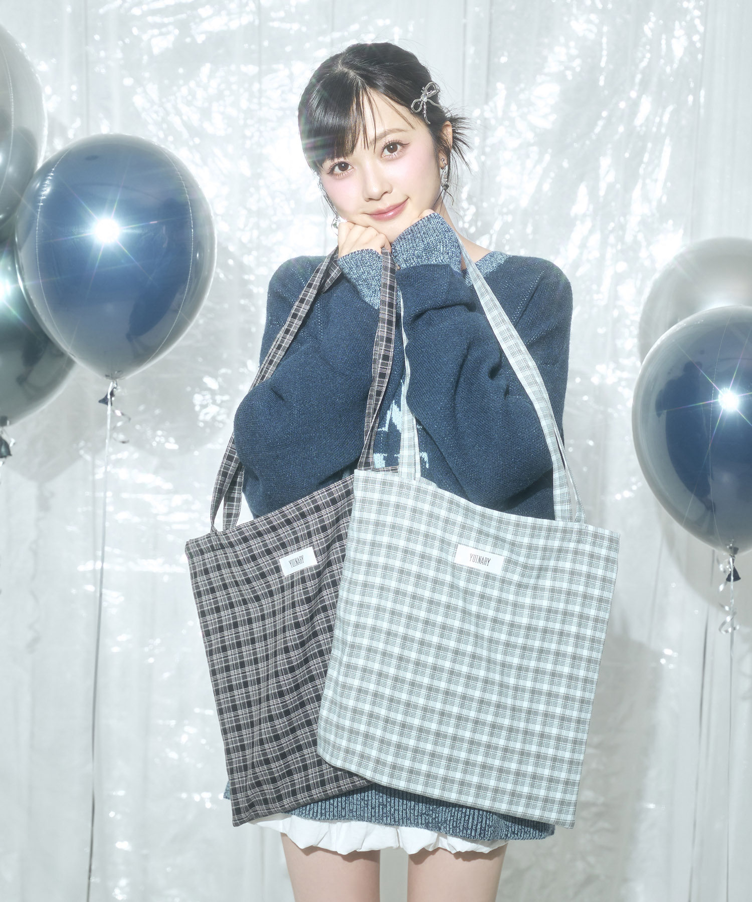 チェックトートバッグ