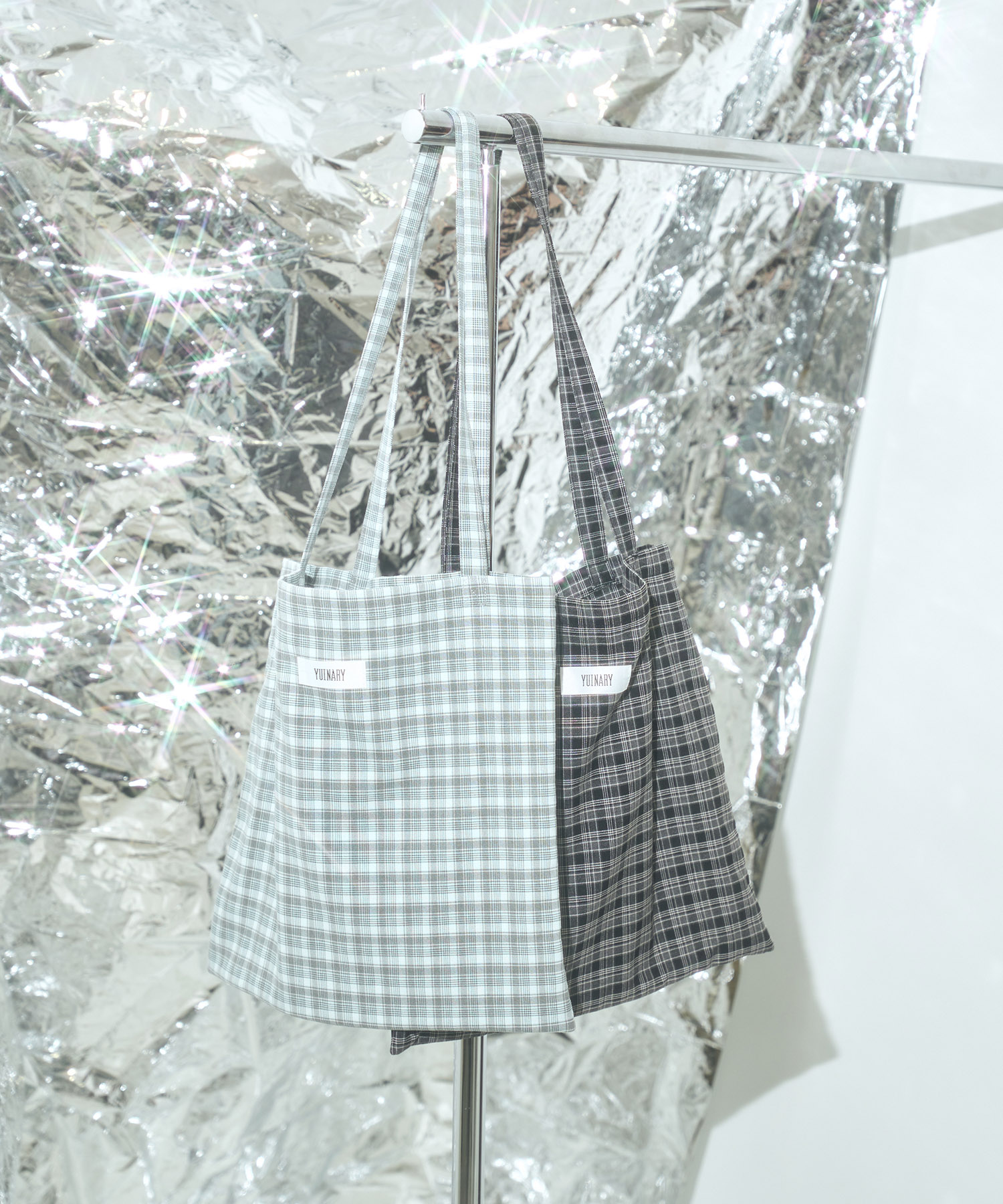 チェックトートバッグ