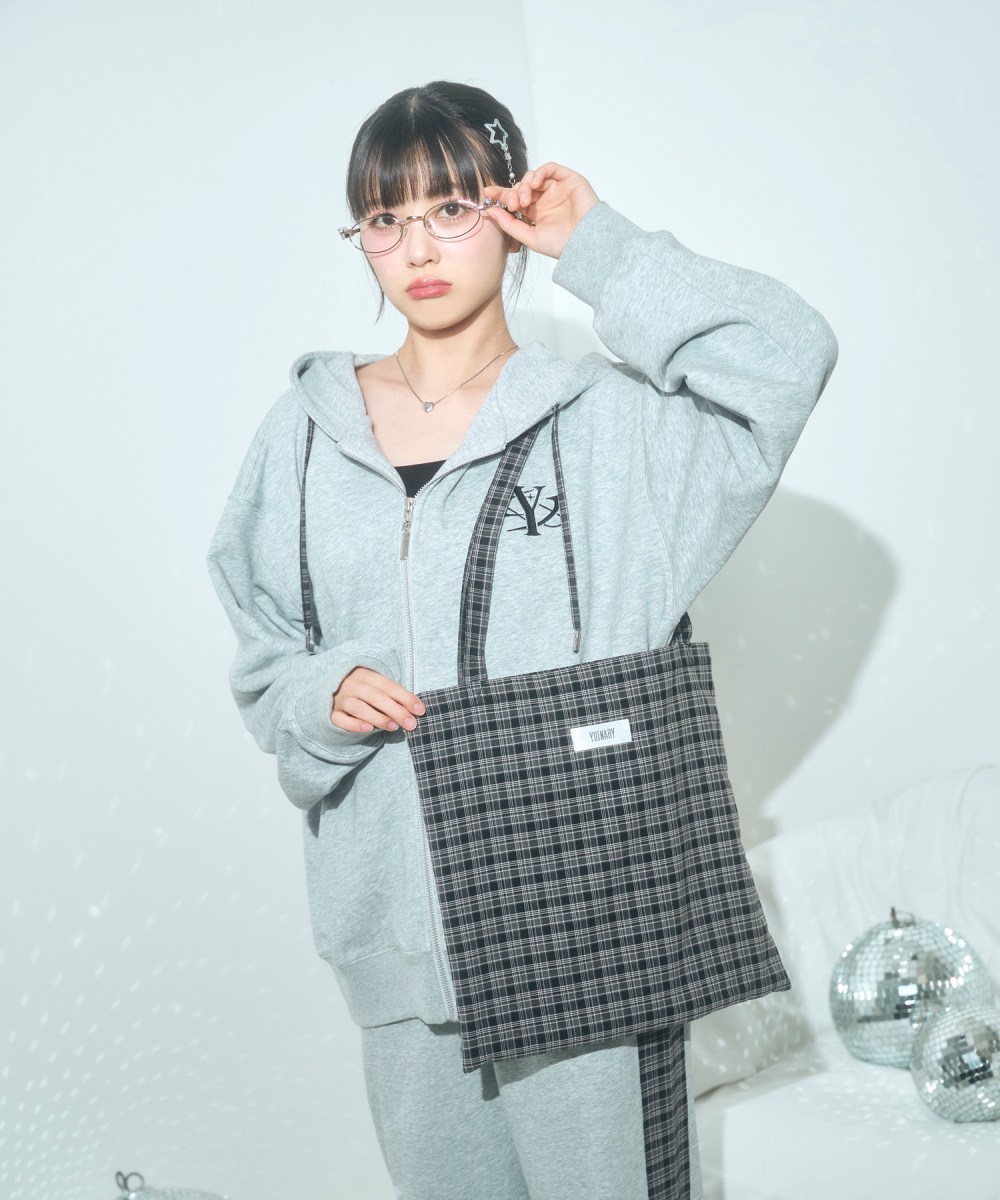 チェックトートバッグ