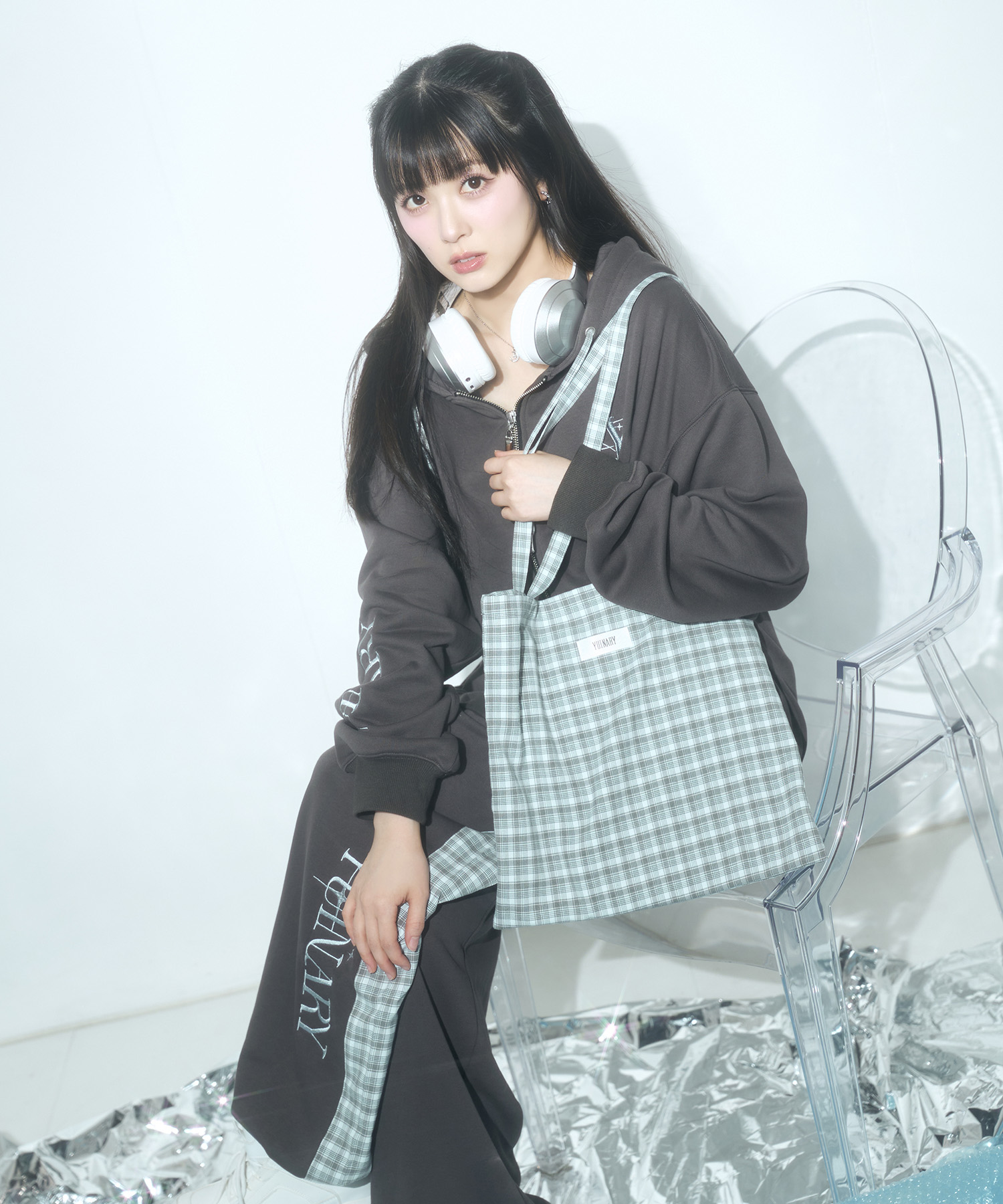 チェックトートバッグ