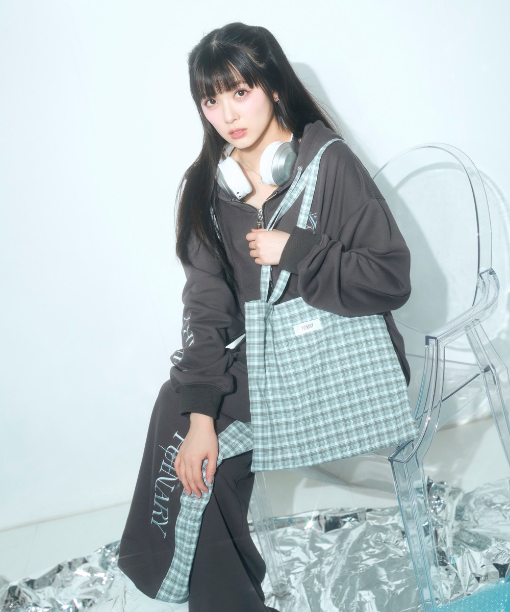 チェックトートバッグ
