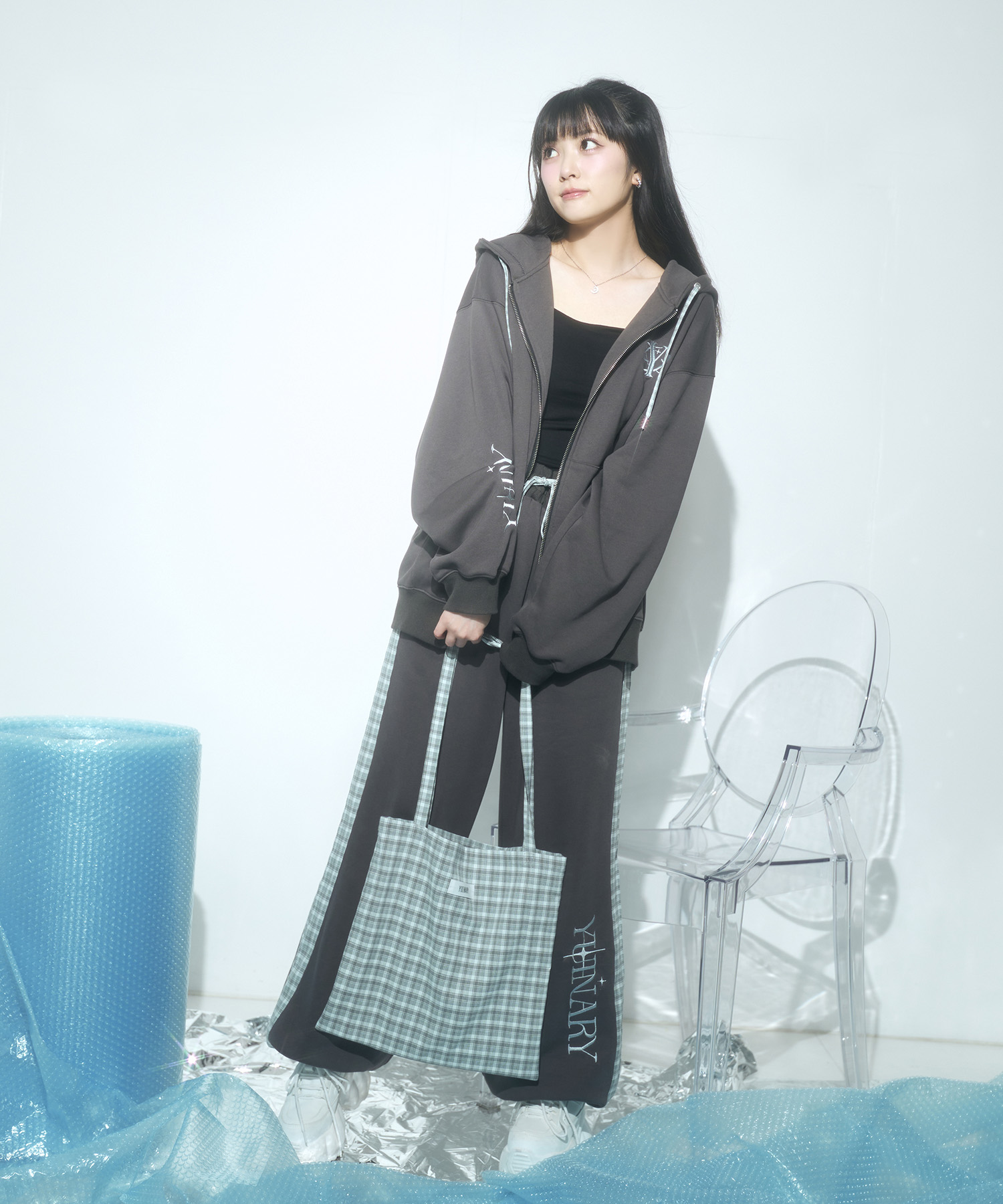 チェックトートバッグ