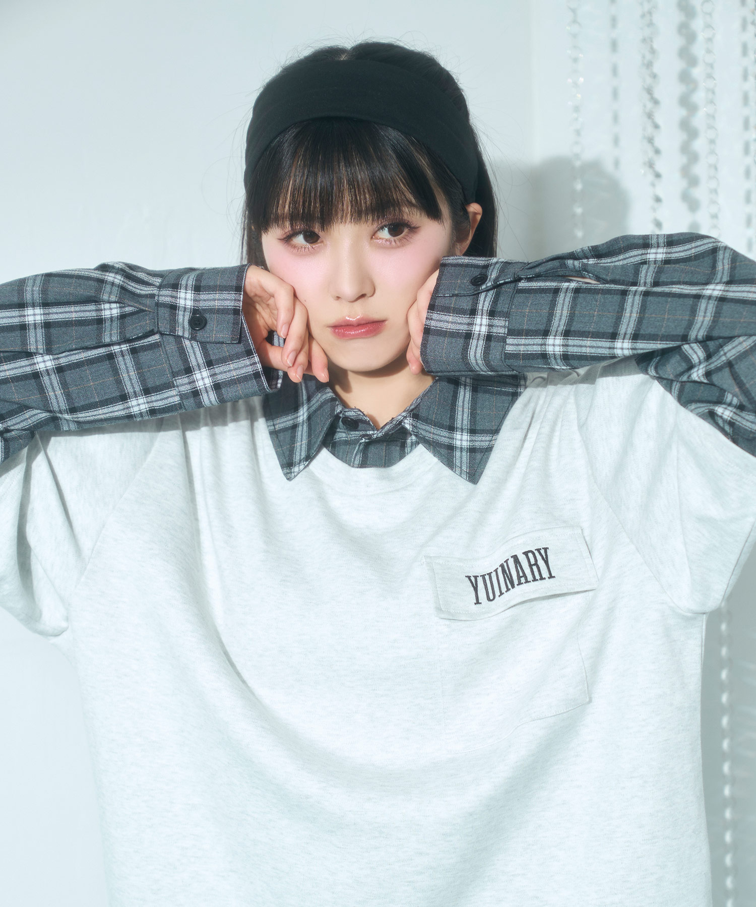 UNISEX チェックシャツレイヤードトップス