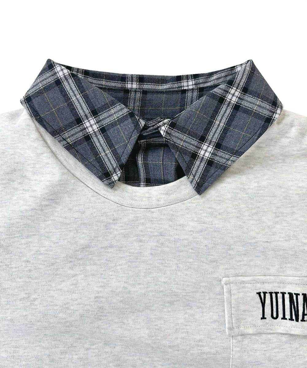 UNISEX チェックシャツレイヤードトップス