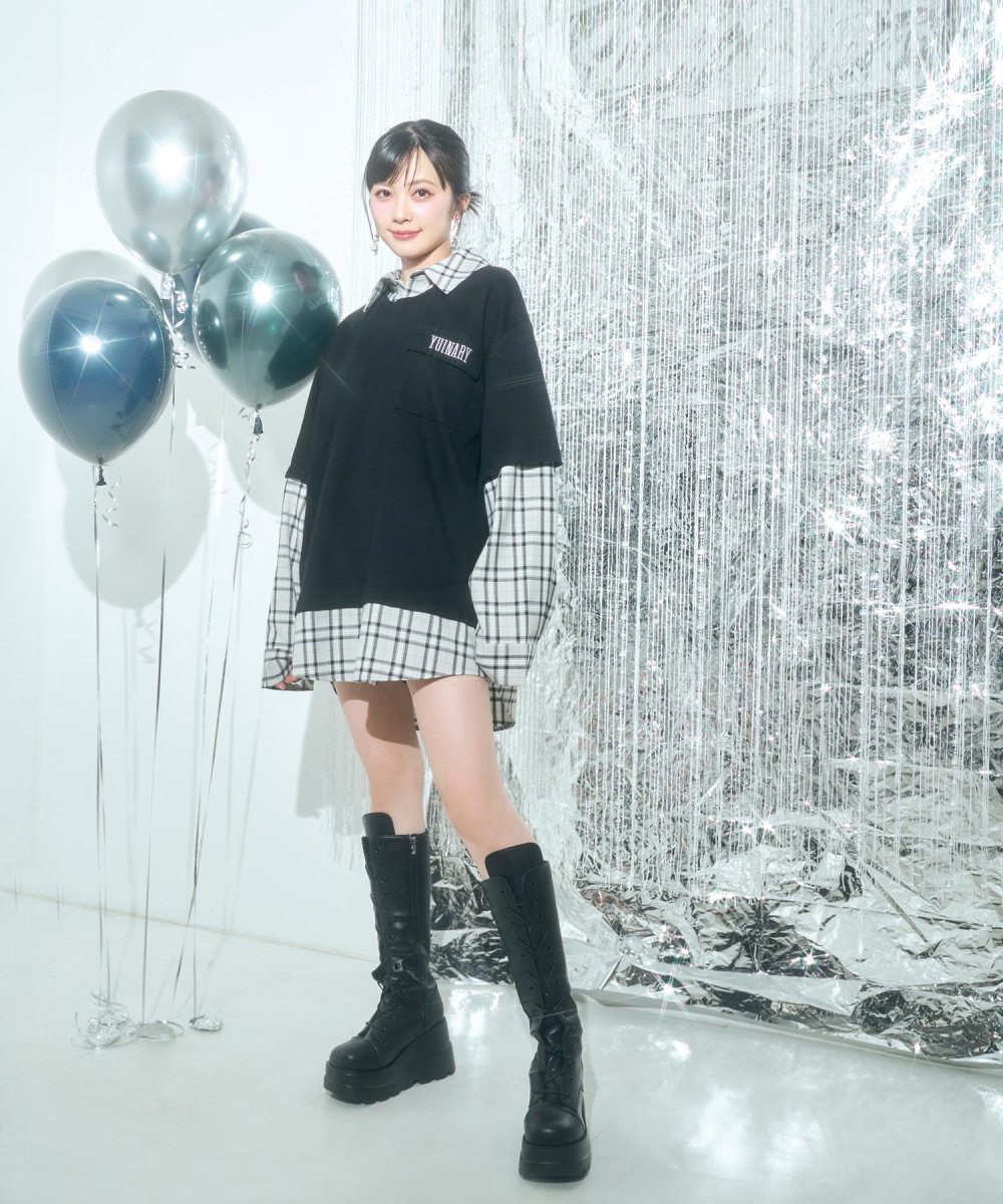 UNISEX チェックシャツレイヤードトップス