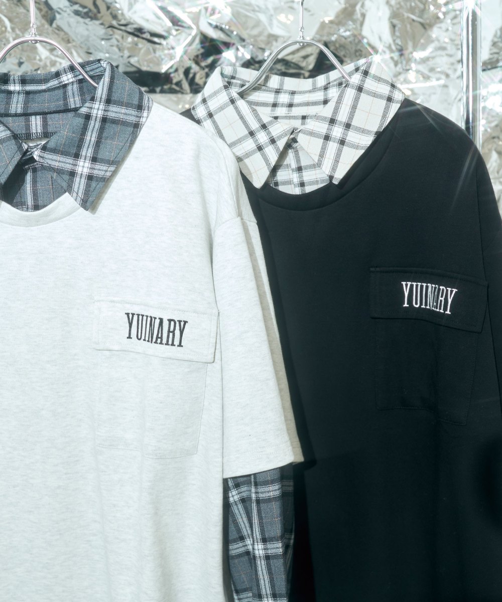 UNISEX チェックシャツレイヤードトップス
