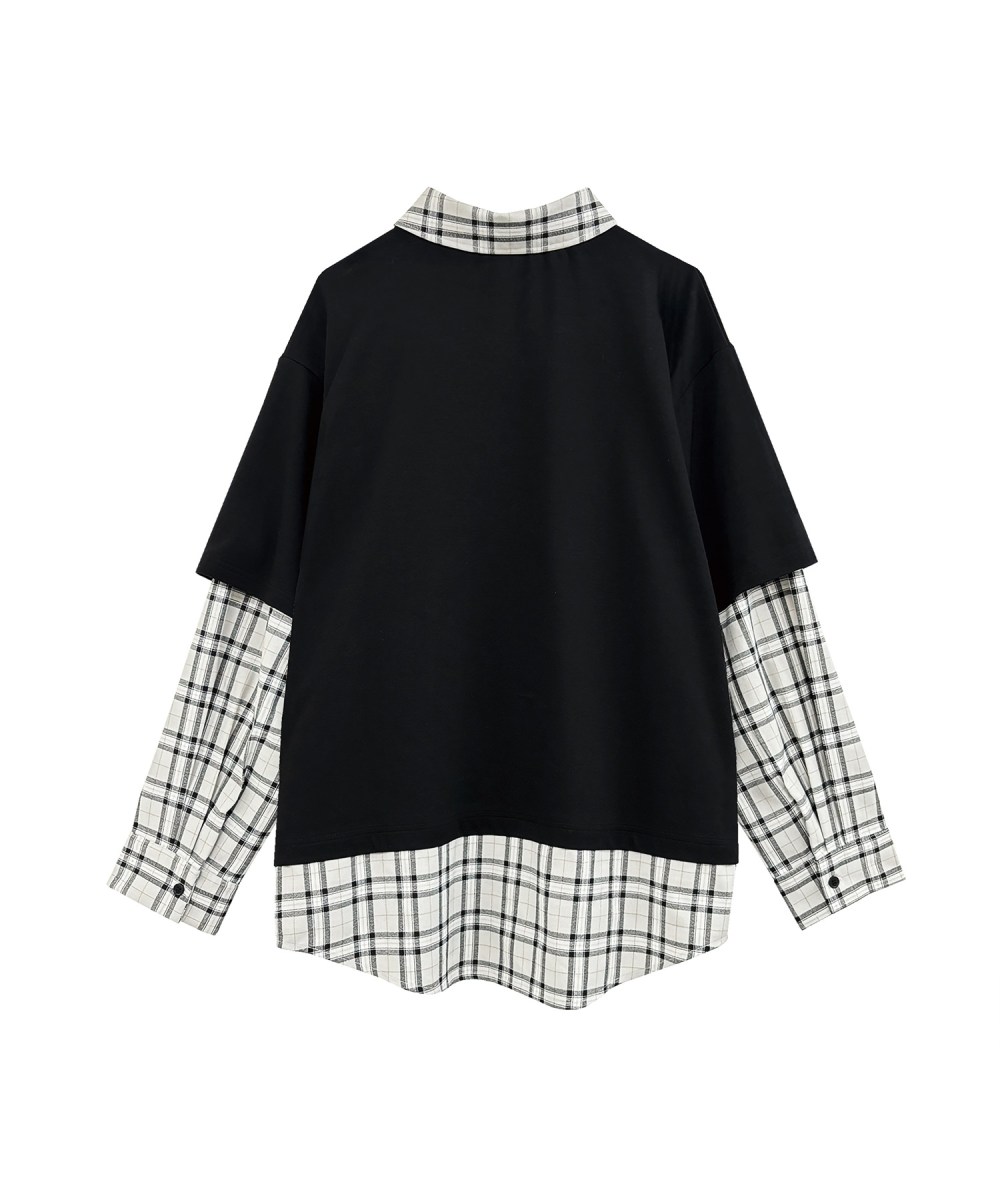 UNISEX チェックシャツレイヤードトップス