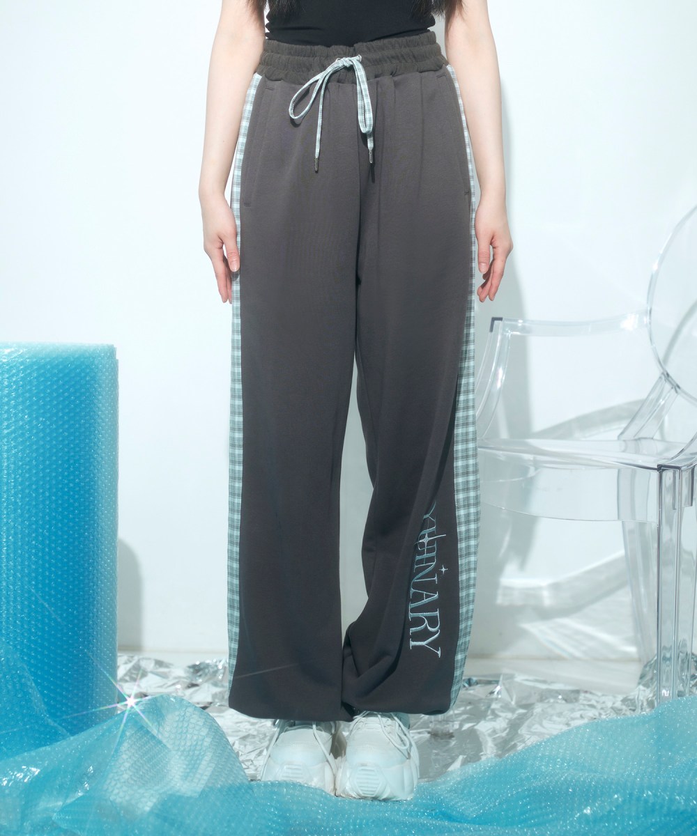 UNISEX チェックラインスウェットパンツ