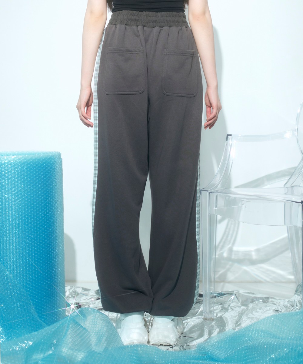 UNISEX チェックラインスウェットパンツ
