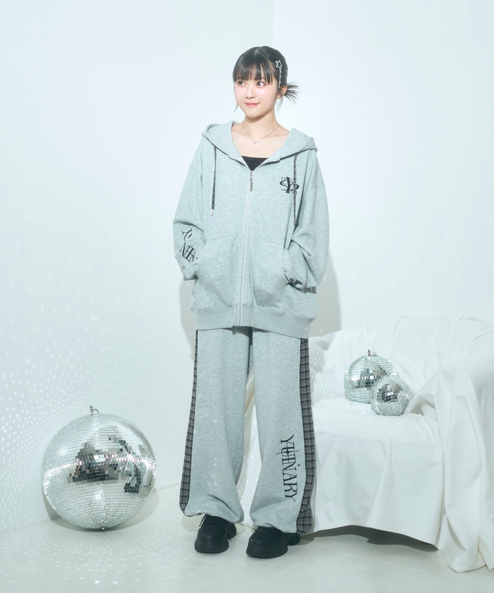UNISEX チェックラインスウェットパンツ