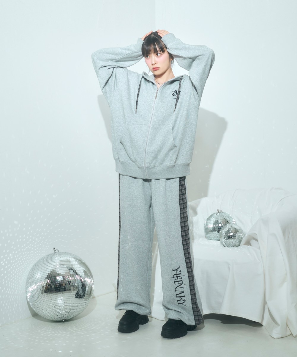UNISEX チェックラインスウェットパンツ