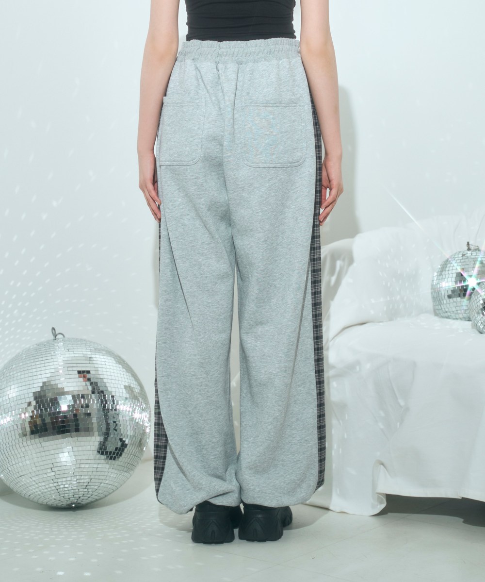 UNISEX チェックラインスウェットパンツ