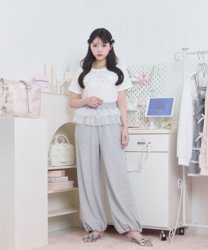 チュールフリルスウェットパンツ