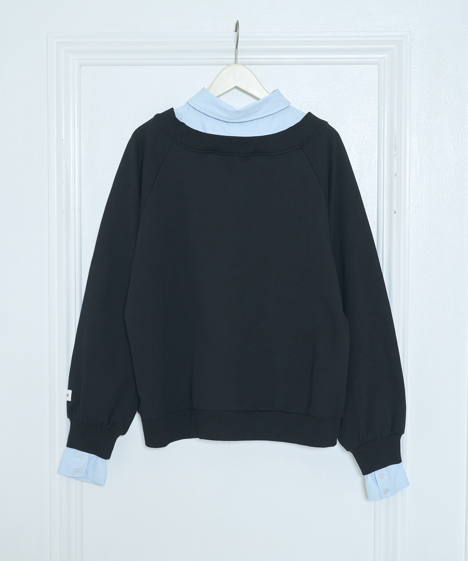 UNISEX 2way collar sweatshirt / BLACK