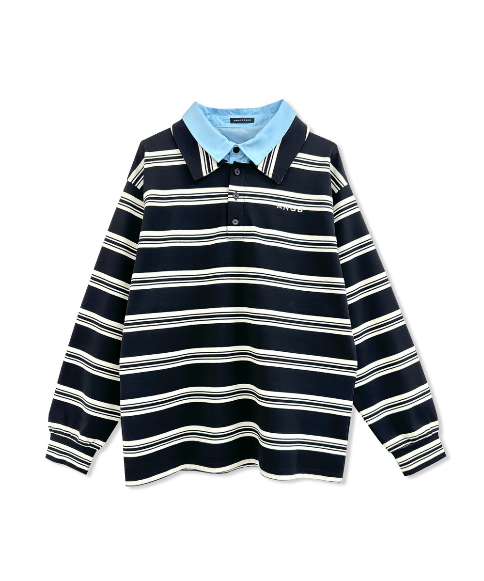 UNISEX ボーダーポロロンT