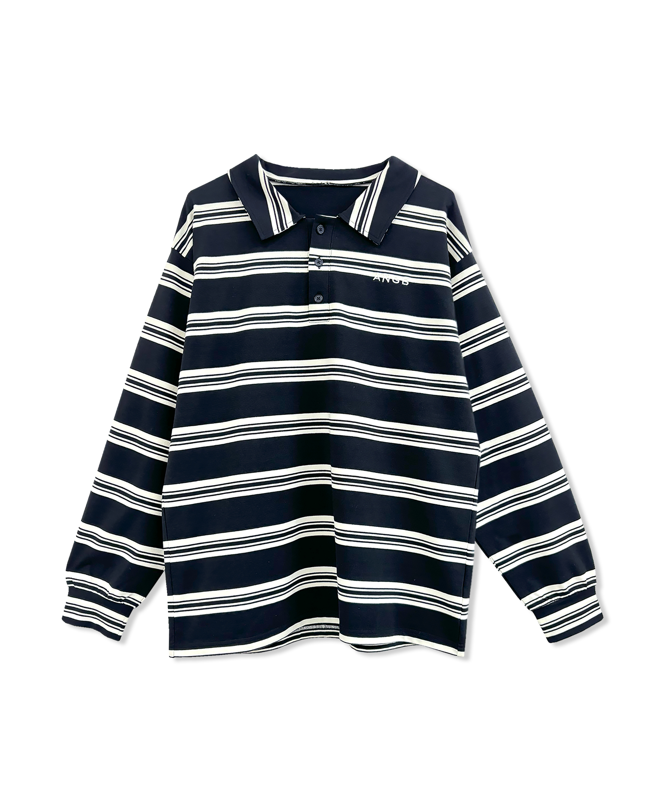 UNISEX ボーダーポロロンT